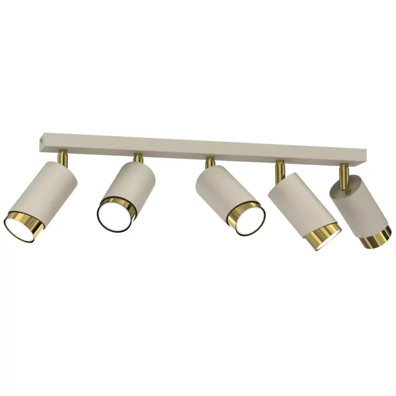 LAMPA SUFITOWA BEŻOWA PLAFON KOŁO TUBY ZŁOTY GU10 LED SPOT