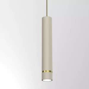 LAMPA WISZĄCA SUFITOWA TUBA ZWIS METAL BEŻOWA / KASZMIROWA