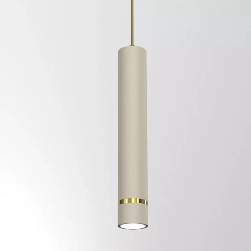 LAMPA WISZĄCA SUFITOWA TUBA ZWIS METAL BEŻOWA / KASZMIROWA