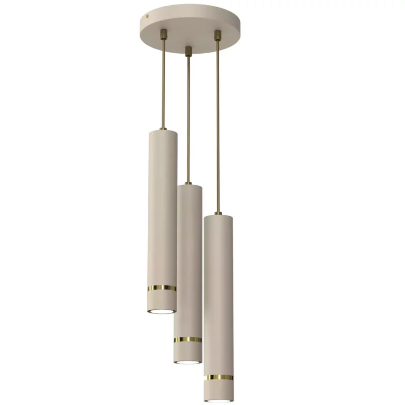 LAMPA WISZĄCA SUFITOWA TUBA ZWIS METAL BEŻOWA / KASZMIROWA