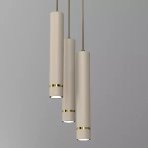 LAMPA WISZĄCA SUFITOWA TUBA ZWIS METAL BEŻOWA / KASZMIROWA