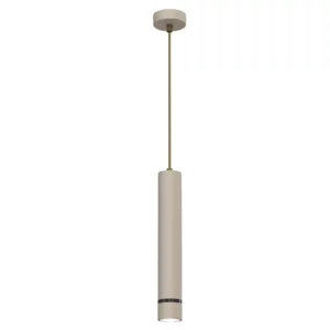 LAMPA WISZĄCA SUFITOWA TUBA ZWIS METAL BEŻOWA / KASZMIROWA