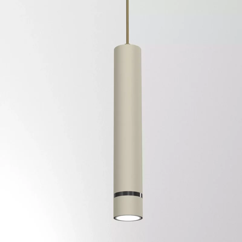 LAMPA WISZĄCA SUFITOWA TUBA ZWIS METAL BEŻOWA / KASZMIROWA