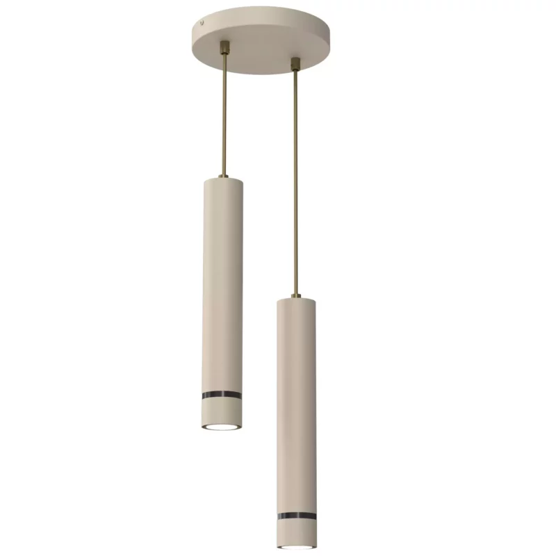 LAMPA WISZĄCA SUFITOWA TUBA ZWIS METAL BEŻOWA / KASZMIROWA