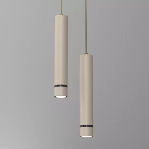 LAMPA WISZĄCA SUFITOWA TUBA ZWIS METAL BEŻOWA / KASZMIROWA