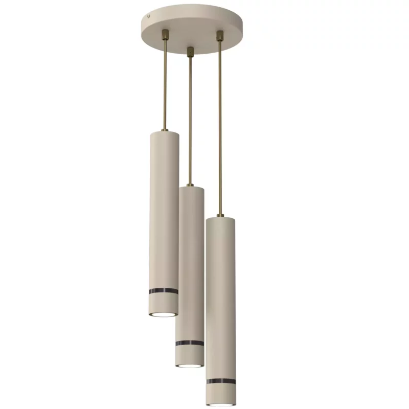 LAMPA WISZĄCA SUFITOWA TUBA ZWIS METAL BEŻOWA / KASZMIROWA