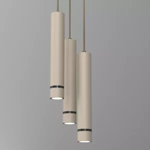 LAMPA WISZĄCA SUFITOWA TUBA ZWIS METAL BEŻOWA / KASZMIROWA