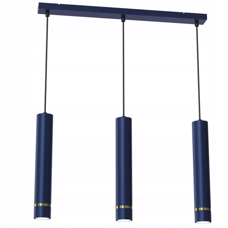 LAMPA SUFITOWA POTRÓJNY ZWIS TUBY GU10 LED GRANAT ZŁOTY / CHROM / WARIANTY