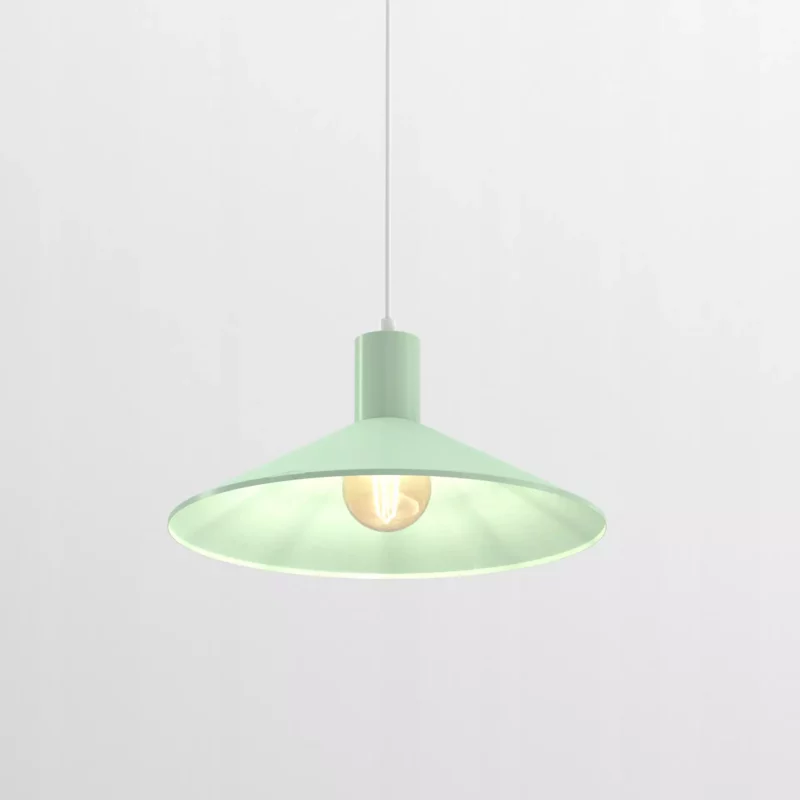 LAMPA WISZĄCA SUFITOWA ZWIS METAL LED NOWOCZESNA E27 RÓŻOWA / ZIELONA / NIEBIESKA