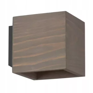 LAMPA KINKIET ŚCIENNY LED KWADRAT G9 LOFT DREWNO