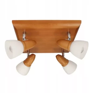 LAMPA SUFITOWA LED PLAFON NA DREWNO SPOT LISTWA 4x E14 REGULOWANA KWADRAT