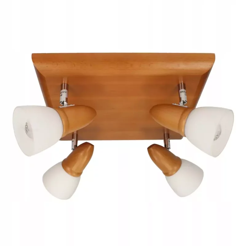 LAMPA SUFITOWA LED PLAFON NA DREWNO SPOT LISTWA 4x E14 REGULOWANA KWADRAT