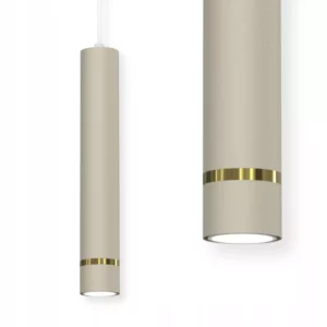 LAMPA WISZĄCA SUFITOWA TUBA ZWIS METAL BEŻOWA / KASZMIROWA