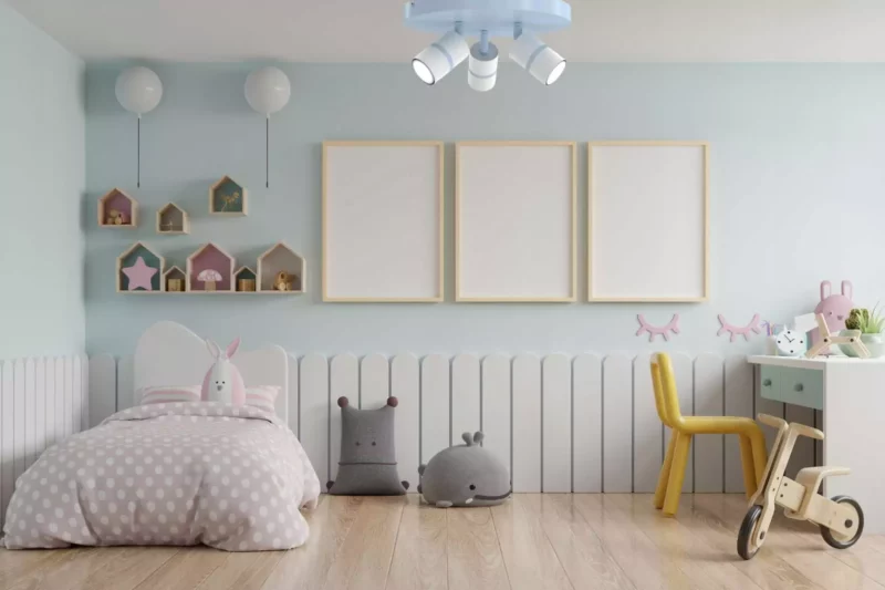 DZIECIĘCA LAMPA PLAFON SUFITOWA ŻYRANDOL LED GU10 1-PKT 3-PKT NIEBIESKA / RÓŻOWA / ZIELONA