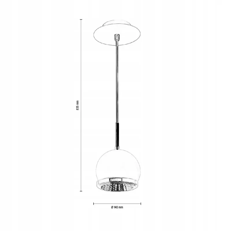 LAMPA WISZĄCA BALL KULA BIAŁA GU10 SPOTLIGHT