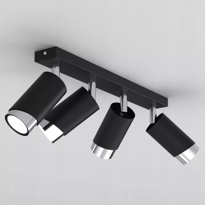 LAMPA SUFITOWA PLAFON TUBY METAL GU10 LOFT SPOT CZARNY 2-PKT 3-PKT 4-PKT 5-PKT
