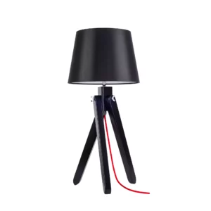 LAMPKA NOCNA STOŁOWA DREWNIANA OZDOBNA ABAŻUR E27 LED WARIANTY 63 CM