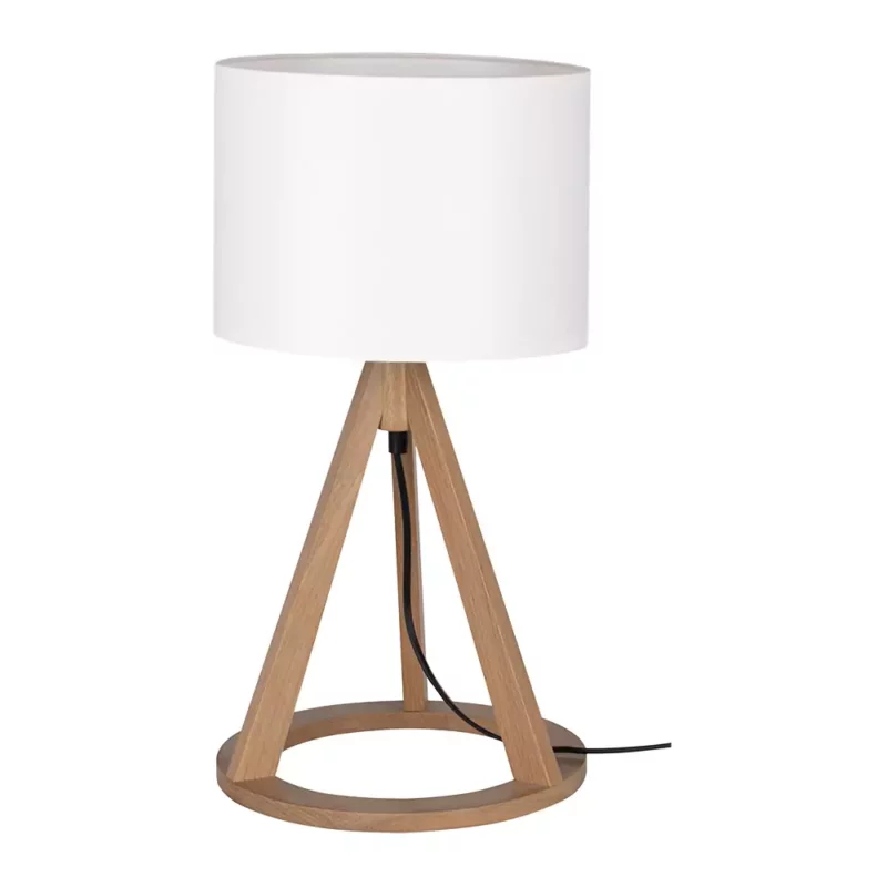 LAMPKA NOCNA STOŁOWA DREWNIANA OZDOBNA ABAŻUR E27 LED WARIANTY 63 CM