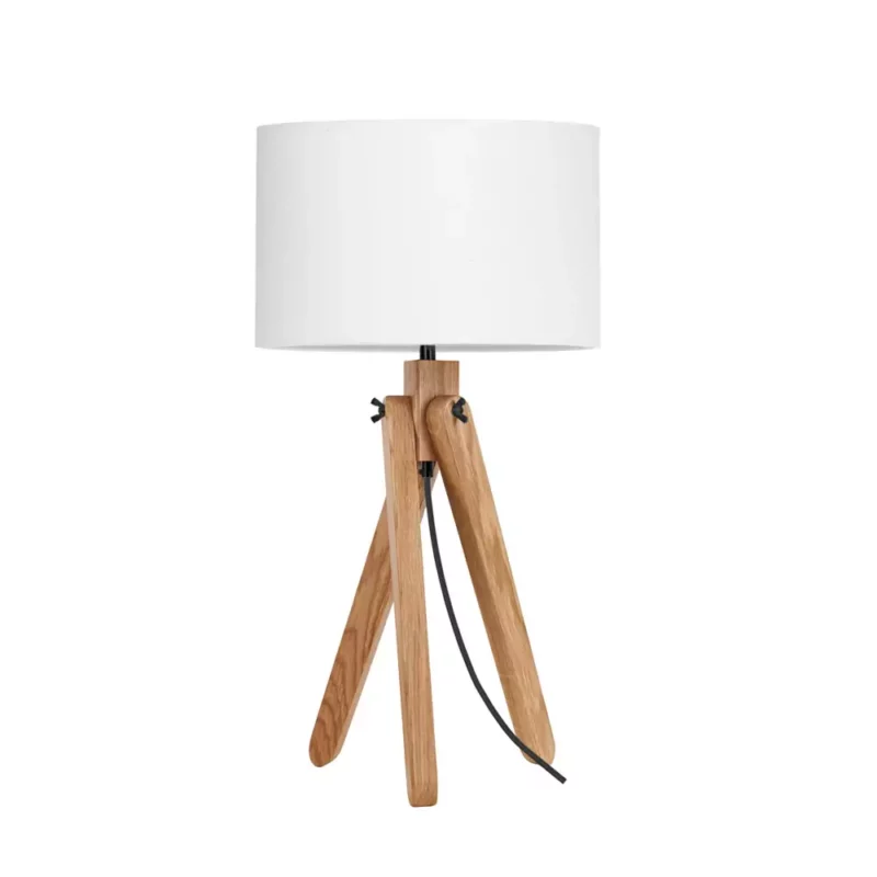 LAMPKA NOCNA STOŁOWA DREWNIANA OZDOBNA ABAŻUR E27 LED WARIANTY 63 CM