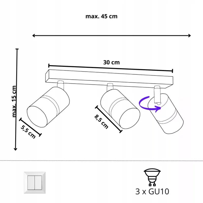 REFLEKTOR LAMPA SUFITOWA PLAFON LISTWA TUBA GU10 2-PKT 3-PKT 4-PKT 5-PKT BIAŁY/BEŻ WARIANTY