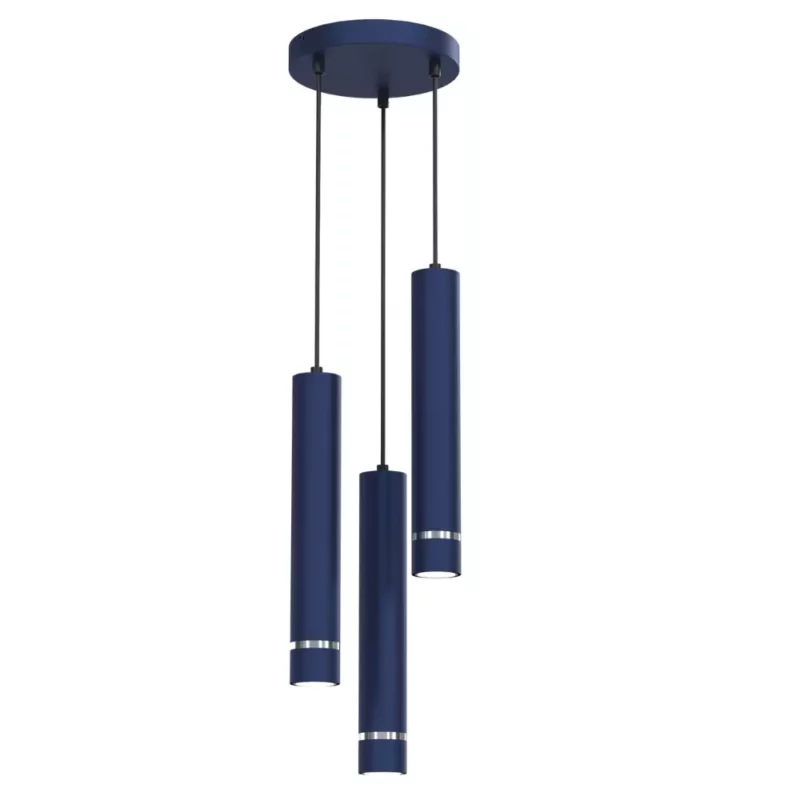 LAMPA SUFITOWA POTRÓJNY ZWIS TUBY GU10 LED GRANAT ZŁOTY / CHROM / WARIANTY