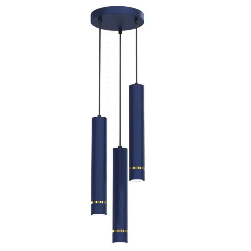 LAMPA SUFITOWA POTRÓJNY ZWIS TUBY GU10 LED GRANAT ZŁOTY / CHROM / WARIANTY