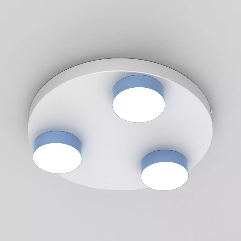LAMPA ŚCIENNA SUFITOWA LED PLAFON NA KOLE SPOT NIEBIESKI / RÓŻOWY