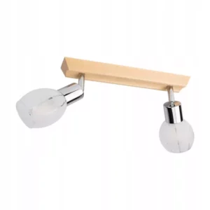 LAMPA SUFITOWA PLAFON DREWNO LISTWA BRZOZA SATYNA REGULOWANA E14