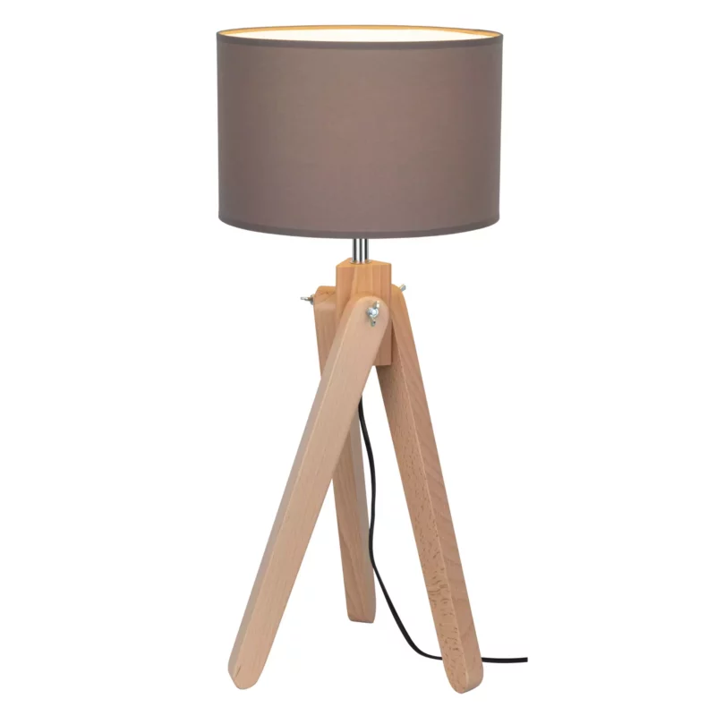 LAMPKA NOCNA STOŁOWA DREWNIANA OZDOBNA ABAŻUR E27 LED WARIANTY 63 CM