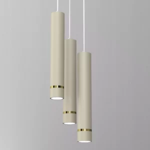 LAMPA WISZĄCA SUFITOWA TUBA ZWIS METAL BEŻOWA / KASZMIROWA