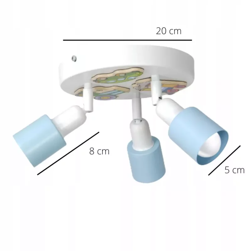 LAMPA DZIECIĘCA ŻYRANDOL PLAFON DLA CHŁOPAKA PL NA KOLE / LISTWA / KINKIET