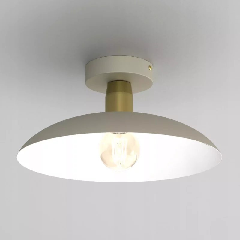 PLAFON LAMPA SUFITOWA ŻYRANDOL LOFT LED BEŻ GOLD E27 DUŻY KLOSZ KOLORY