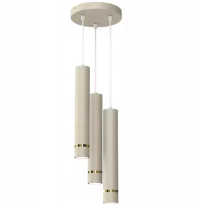 LAMPA WISZĄCA SUFITOWA TUBA ZWIS METAL BEŻOWA / KASZMIROWA