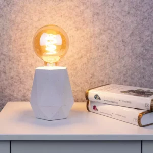Lampa Stołowa Beton Diament Biały