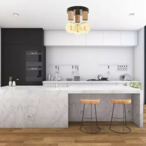 LAMPA WISZĄCA PLAFON LOFT DREWNO NA ŻARÓWKI 3xE27 LED OZDOBNA LAMPA