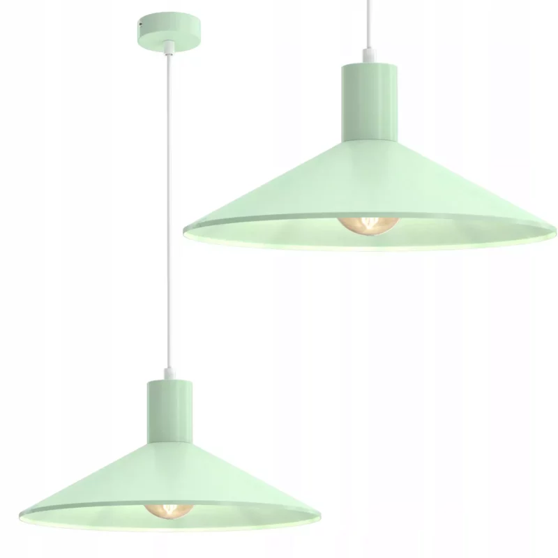 LAMPA WISZĄCA SUFITOWA ZWIS METAL LED NOWOCZESNA E27 RÓŻOWA / ZIELONA / NIEBIESKA