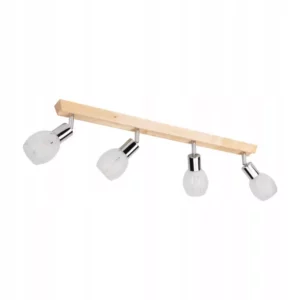 LAMPA SUFITOWA PLAFON DREWNO LISTWA BRZOZA SATYNA REGULOWANA E14 2-PKT, 3-PKT, 4-PKT