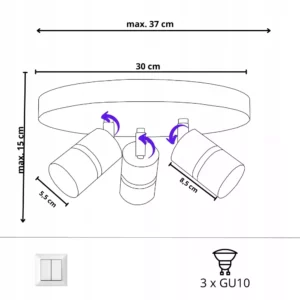 DZIECIĘCA LAMPA PLAFON SUFITOWA ŻYRANDOL LED GU10 1-PKT 3-PKT NIEBIESKA / RÓŻOWA / ZIELONA