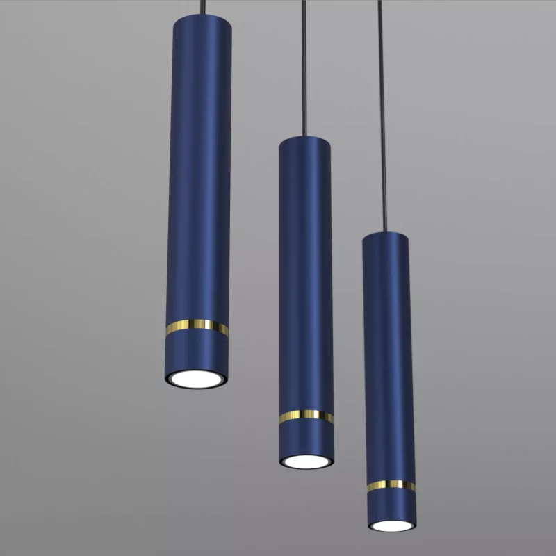 LAMPA SUFITOWA POTRÓJNY ZWIS TUBY GU10 LED GRANAT ZŁOTY / CHROM / WARIANTY