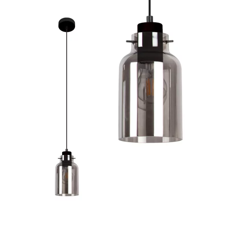 LAMPA WISZĄCA NAD WYSPĘ ŻYRANDOL SZKŁO KLOSZ LOFT REGULACJA