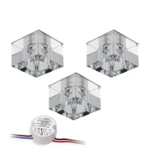 Zestaw Oczek 5xG4 LED 2,3W 3000K 230LM z zasilaczem Chrom Metal/Szkło