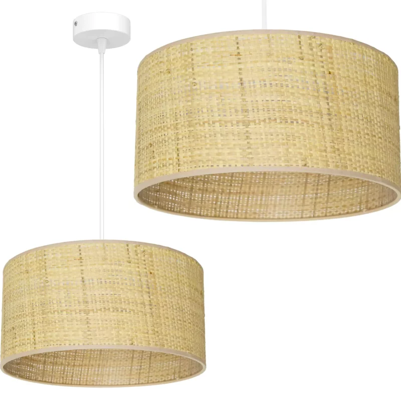 LAMPA WISZĄCA 1PŁ SUFITOWA ABAŻUR RATAN RATTAN LED WARIANTY 15 CM 20 CM 30 CM 40 CM