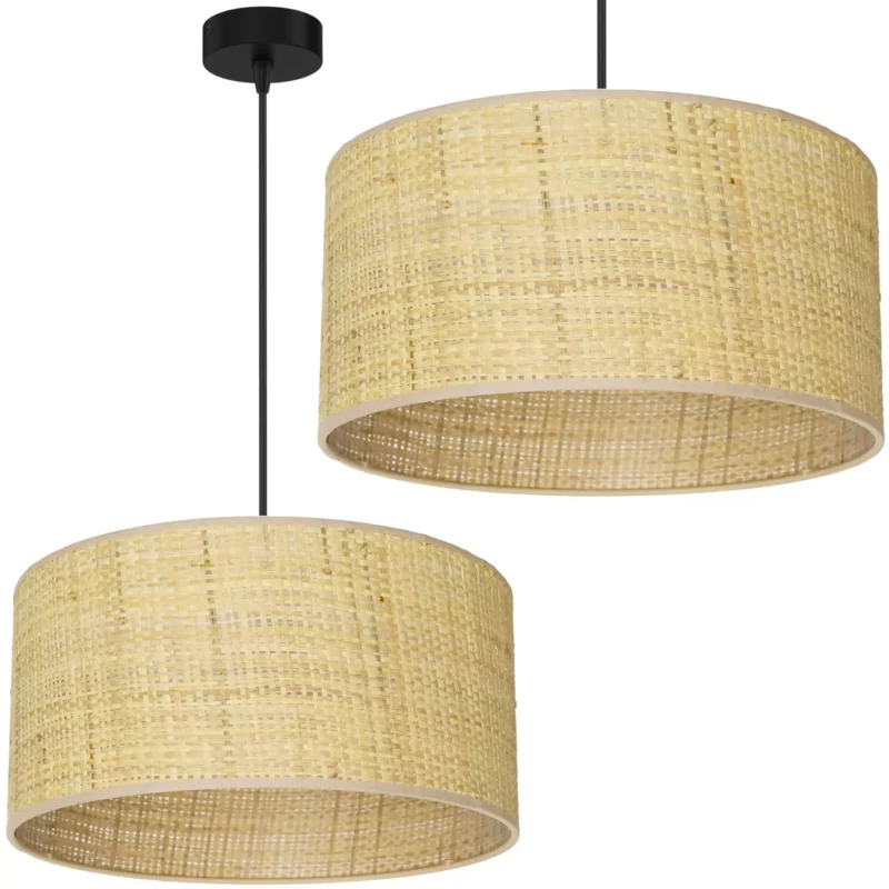 LAMPA WISZĄCA 1PŁ SUFITOWA ABAŻUR RATAN RATTAN LED WARIANTY 15 CM 20 CM 30 CM 40 CM