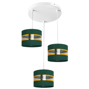 NOWOCZESNA LAMPA SUFITOWA WISZĄCA ŻYRANDOL ABAŻUR BUTELKOWA ZIELEŃ