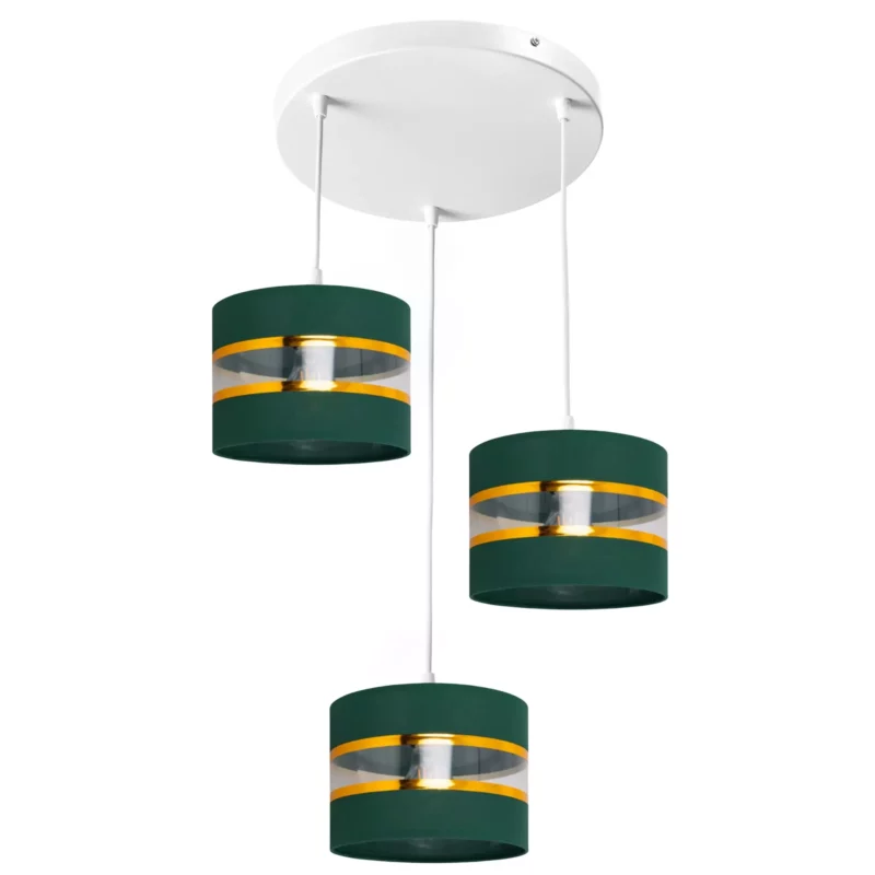NOWOCZESNA LAMPA SUFITOWA WISZĄCA ŻYRANDOL ABAŻUR BUTELKOWA ZIELEŃ