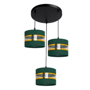 NOWOCZESNA LAMPA SUFITOWA WISZĄCA ŻYRANDOL ABAŻUR BUTELKOWA ZIELEŃ