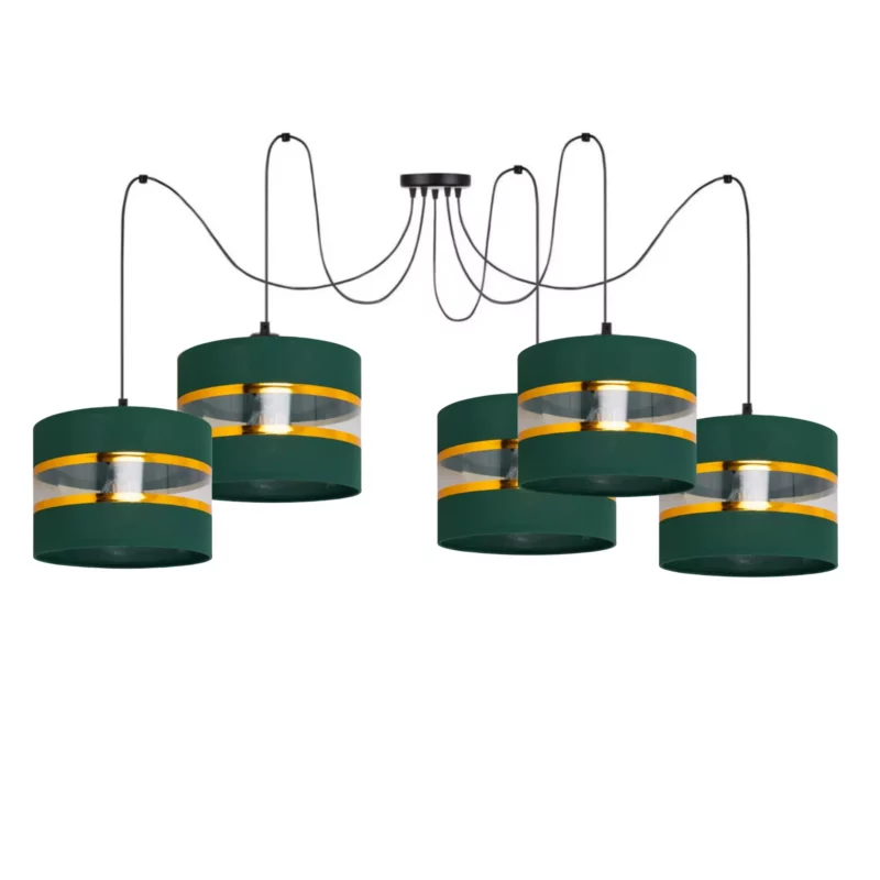 NOWOCZESNA LAMPA SUFITOWA WISZĄCA SPIDER GOLD