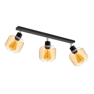 32 LAMPA SUFITOWA PLAFON SUFITOWY KLOSZ SZKLANY RYFLOWANY BECZKA PRĄŻKI E27 CHROM