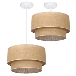 LAMPA WISZĄCA ABAŻUR JUTA SKOS 45CM ASYMETRYCZNA E27