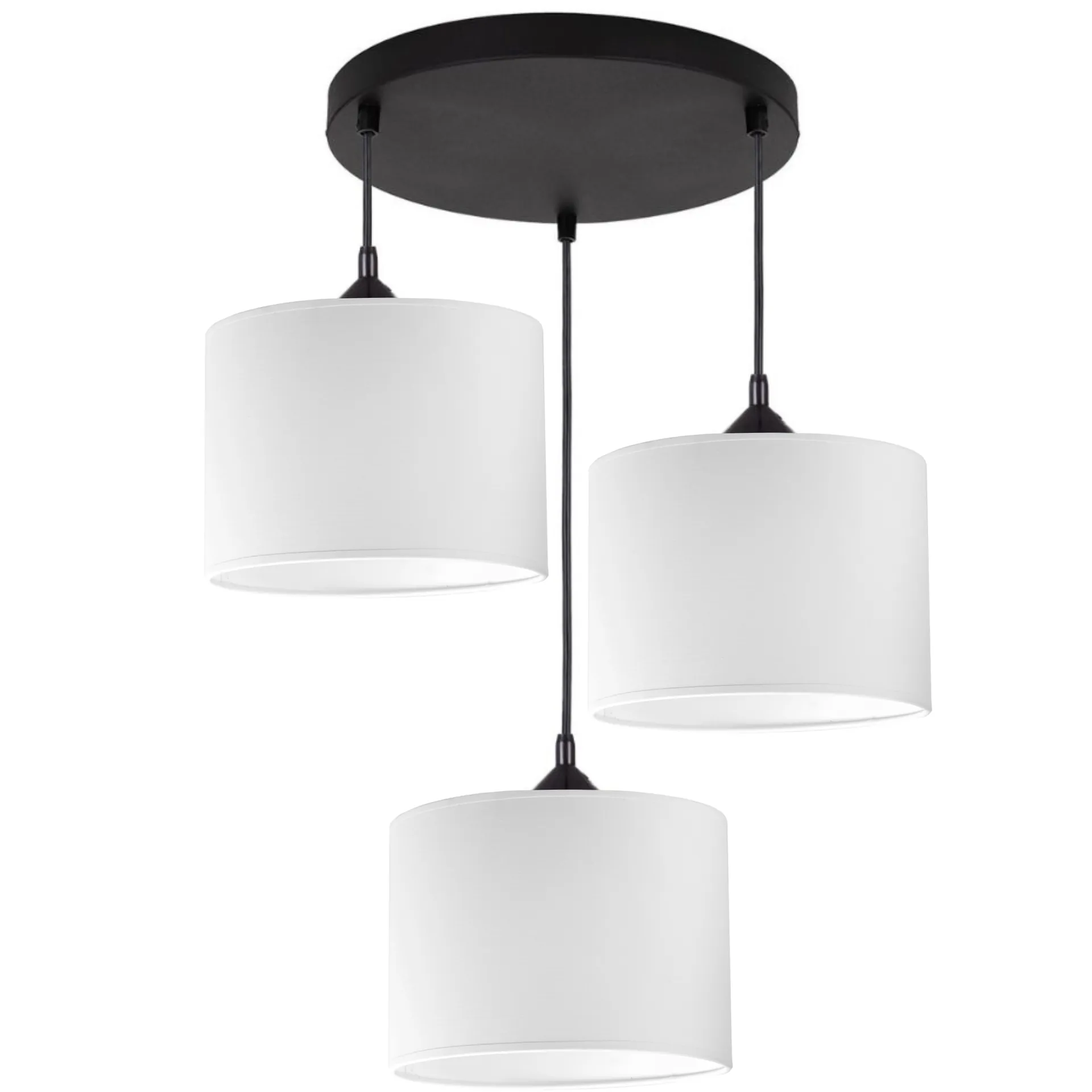 LAMPA SUFITOWA WISZĄCA ŻYRANDOL ZWIS DO SALONU E27 ABAZUR BIAŁY